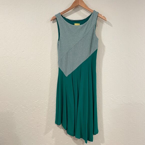 ~ Sm Anthropologie Maeve Dress Asymmetrical Cameron Green Striped Tank Boho - Picture 3 of 16